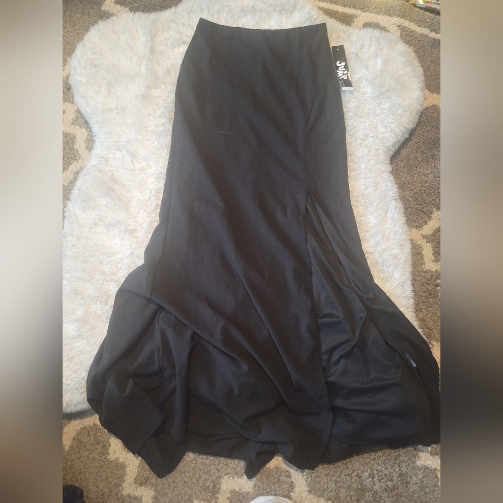 Jump Apparel Black Long Skirt with Side Slit, Size 5/6